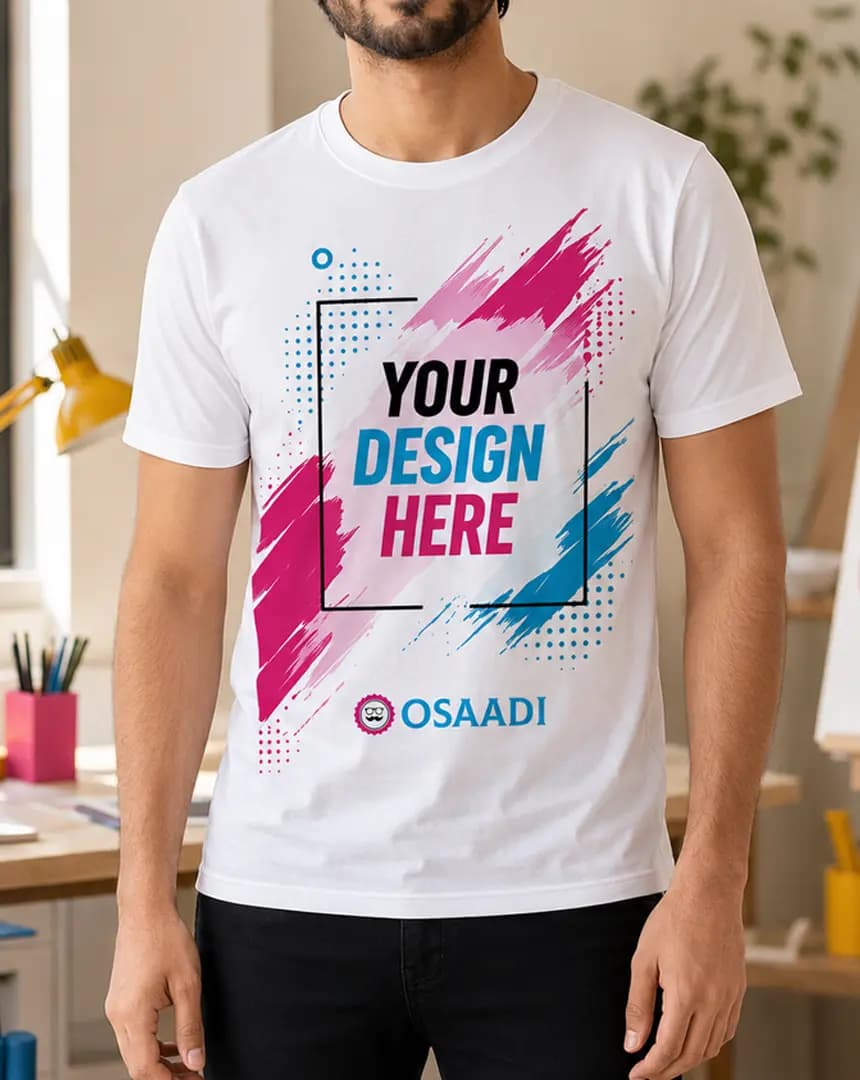Custom Printed White T-Shirt – view